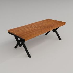 Deryawood Açık Ceviz Masif Ahşap Lotus Toplantı Masası