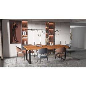 Deryawood Açık Ceviz Masif Ahşap Ribes Yemek Masası