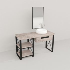 Deryawood Beyaz Eskitme Larix Banyo Dolabı