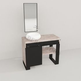 Deryawood Beyaz Eskitme Ordo Ray Kapak Banyo Dolabı