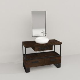 Deryawood Ceviz Aves Ahşap Çekmeceli Banyo Dolabı