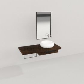 Deryawood Ceviz Genüs Ahşap Banyo Rafı