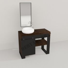Deryawood Ceviz Ordo Ray Kapak Banyo Dolabı