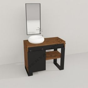 Deryawood Ceviz Pürüzsüz Ordo Ray Kapak Banyo Dolabı