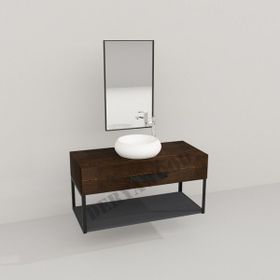 Deryawood Ceviz Wind Ahşap Banyo Rafı