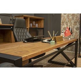 Deryawood Masif Ağaç Masa Keson Sehpa Ofis Odası Takımı