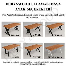 Deryawood Pinus 70x120x76 cm Masif Ahşap Sulamalı Yemek Masası