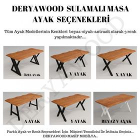 Deryawood Pinus 85x140x76 cm Masif Ahşap Sulamalı Mutfak Masası