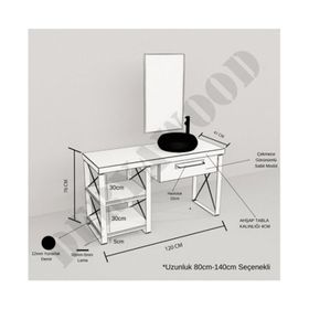 Deryawood Yeşil Eskitme Larix Banyo Dolabı