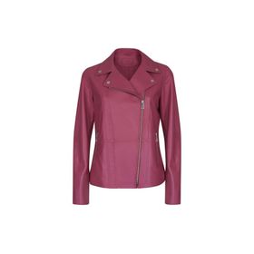 Desa 175894 Rania Fuşya Vintage Deri Biker Kadın Ceket