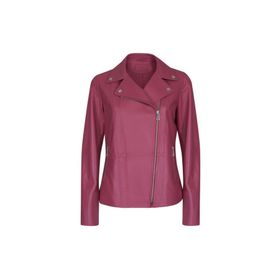 Desa 175894 Rania Fuşya Vintage Deri Biker Kadın Ceket