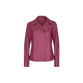 Desa 175894 Rania Fuşya Vintage Deri Biker Kadın Ceket