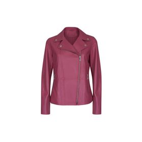 Desa 175894 Rania Fuşya Vintage Deri Biker Kadın Ceket
