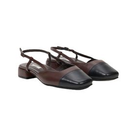 Desa 48132 Kahve Kare Burun Slingback Deri Kadın Günlük Ayakkabı