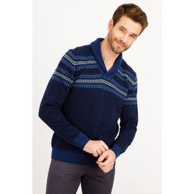 Desen 0248653 İndigo Erkek Kazak