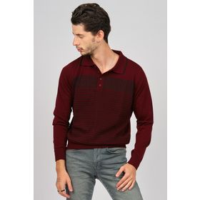 Desen 0249642 Bordo Erkek Kazak