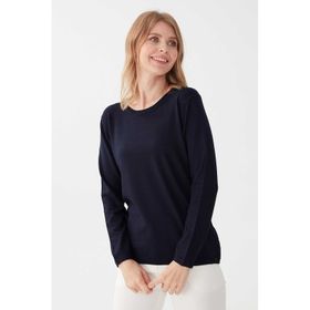 Desen Triko 0240015 Koyu Lacivert Kadın Bluz