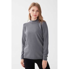 Desen Triko 0240016 Gri Kadın Bluz