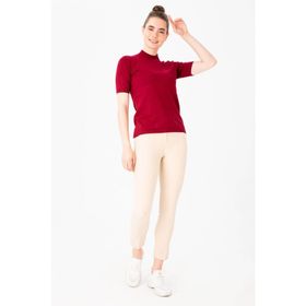 Desen Triko 02420345 Kırmızı Yarım Balıkçı Kadın Bluz
