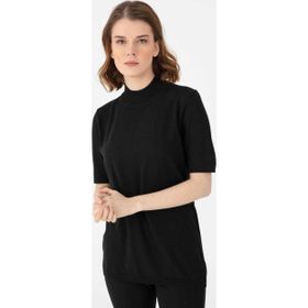 Desen Triko 02420345 Siyah Yarım Balıkçı Kadın Bluz