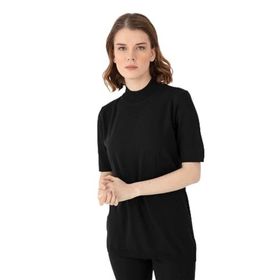 Desen Triko 02420345 Siyah Yarım Balıkçı Kadın Bluz