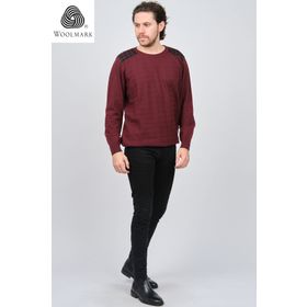 Desen Triko 0246537 Bordo Erkek Kazak