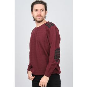 Desen Triko 0246537 Bordo Erkek Kazak