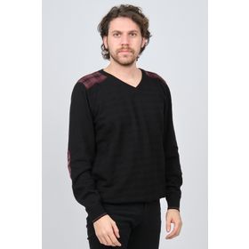 Desen Triko 0246538 Bordo Erkek Kazak