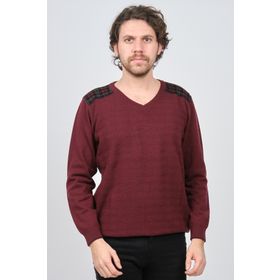 Desen Triko 0246538 Bordo Erkek Kazak