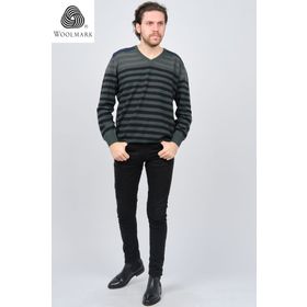 Desen Triko 0246546 Yeşil Erkek Kazak
