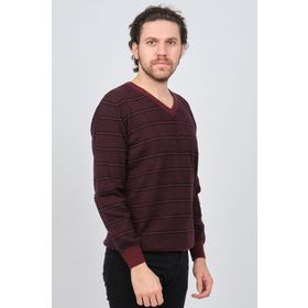 Desen Triko 0246569 Bordo Erkek Kazak