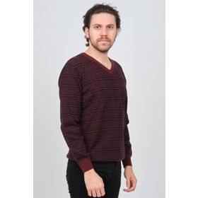 Desen Triko 0246569 Bordo Erkek Kazak