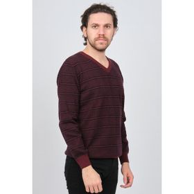 Desen Triko 0246569 Bordo Erkek Kazak