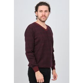 Desen Triko 0246569 Bordo Erkek Kazak