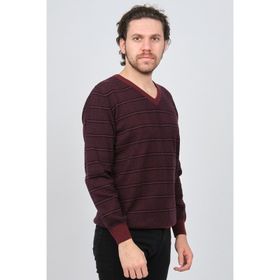 Desen Triko 0246569 Bordo Erkek Kazak