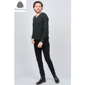 Desen Triko 0246569 Yeşil Erkek Kazak