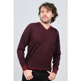 Desen Triko 0249537 Bordo Erkek Kazak