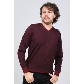 Desen Triko 0249537 Bordo Erkek Kazak