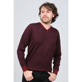 Desen Triko 0249537 Bordo Erkek Kazak