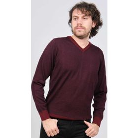Desen Triko 0249537 Bordo Erkek Kazak