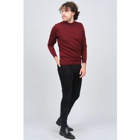 Desen Triko 0249619 Bordo Erkek Kazak