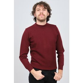 Desen Triko 0249619 Bordo Erkek Kazak