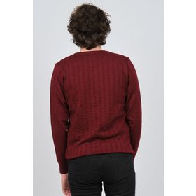 Desen Triko 0249625 Bordo Erkek Kazak