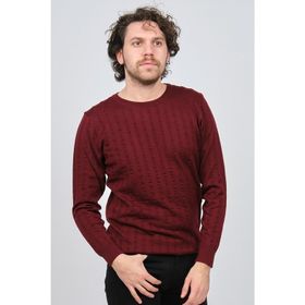 Desen Triko 0249625 Bordo Erkek Kazak