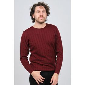 Desen Triko 0249625 Bordo Erkek Kazak