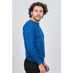 Desen Triko 0249625 Saks Erkek Kazak