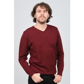 Desen Triko 0249626 Bordo Erkek Kazak