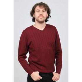 Desen Triko 0249626 Bordo Erkek Kazak
