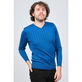 Desen Triko 0249626 Saks Erkek Kazak