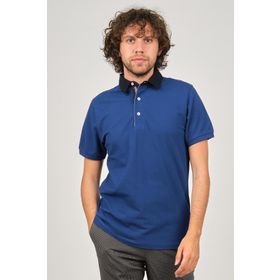 Desen Triko 0249812 İndigo Erkek Polo Yaka T-Shirt